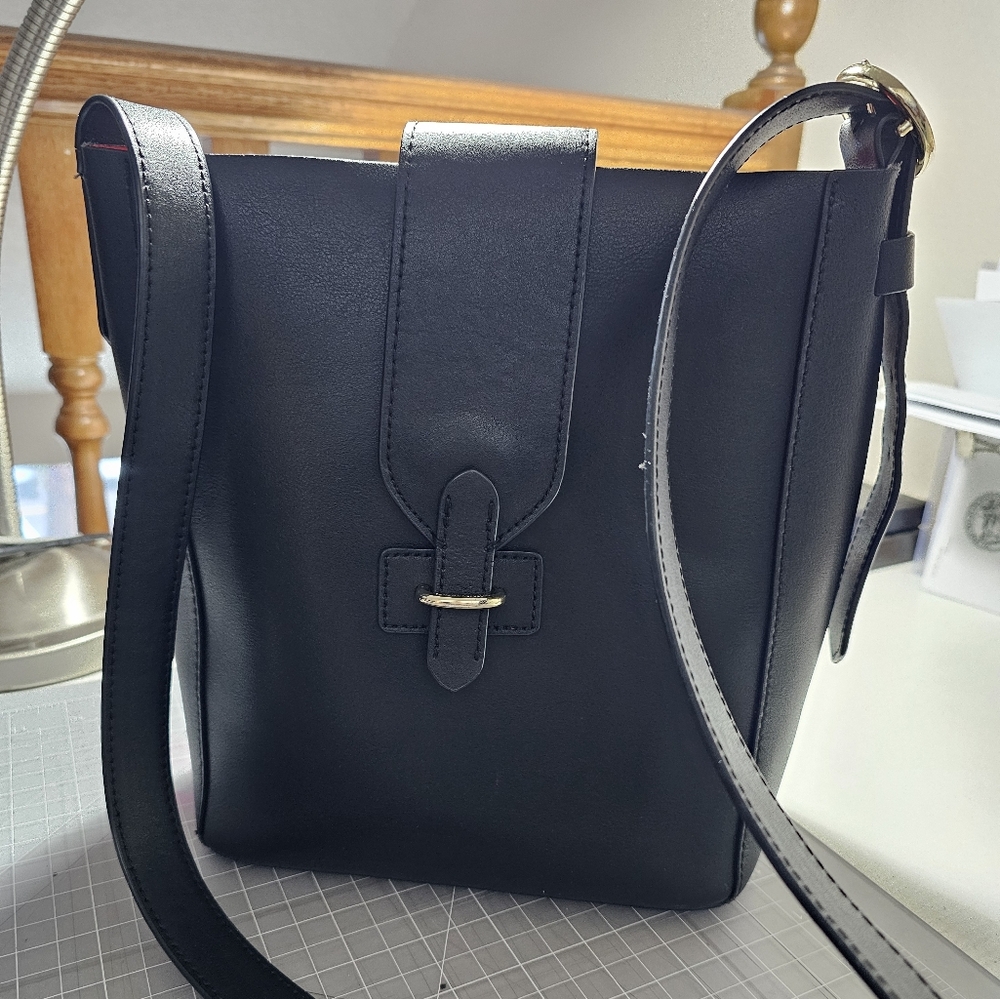 Banana Republic leather in black.